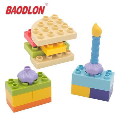 China Amazon hot sale new learning toys environmental safety plastic material happy dessert building blocks for kid for sale