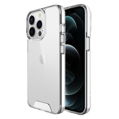 China Good Quality Shockproof HD PC Acrylic Shockproof Space TPU Bumper Crystal Clear Case For iphone 13 pro max for sale