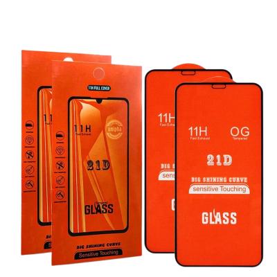 China 2022 Hot Sale 21D Full Coverage Anti-Cut Driving Glue Tempered Glass 2022 For iPhone 11 12 13 pro Max Screen Protector for sale