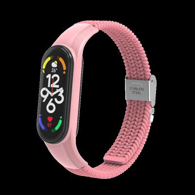 China 2022 Colors High Quality Multiple Single Elastic Nylon Loop Braided Strap For Xiaomi MI Band 7 Wristband for sale