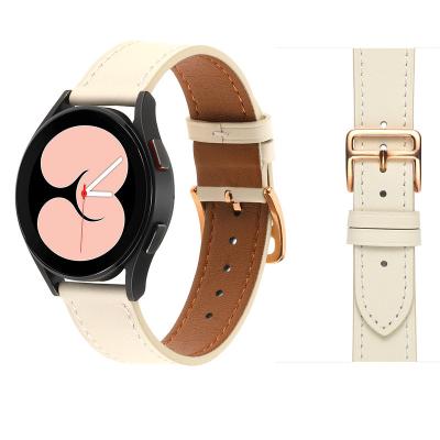 China Leather Colorful 20mm Loop For Samsung Galaxy Watch Active 2 Replacement Genuine Leather Watch Band 2 40mm 44mm for sale