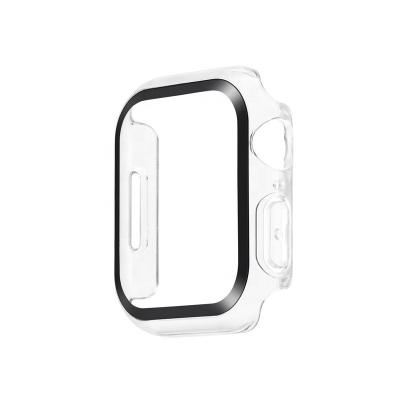 China Cool Popular Full Cover Tempered Glass Curved Screen Protector Smart Watch Cases For Apple Watch 45mm 41mm Cover Device For iWatch 7 for sale