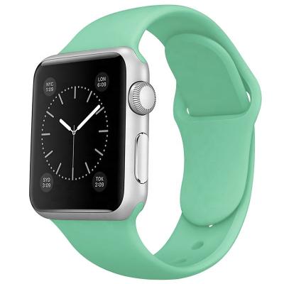 China New Silicone Color Custom Printed Pure Color Silicone Watch Bands Strap For Apple Watch Series 7 Sport Band For Original Apple Watch Band for sale