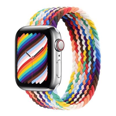 China Water Resistant New Color Nylon Woven Band Wire Braided Solo Loop For Apple Watch Band 7 for sale