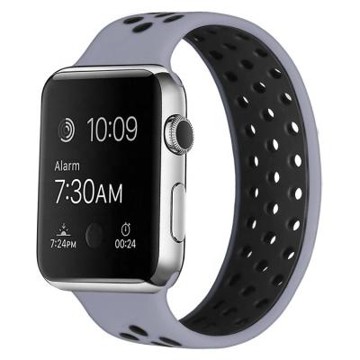 China Solo Silicone Buckle Sport Strap For Apple Watch Band 45mm 42mm Elastic Silicone Band Strap For Apple Watch Series 7 for sale