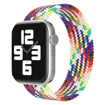 China New Arrival Water Resistant Sport Weave Elastic Nylon Braided Solo Loop Straps For Apple iWatch Band Series 7 41mm 45mm for sale