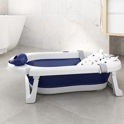 China Baby Bathing 2022 Newborn Toddler Free Folding Plastic Children Folding Bathtub Baby Bathtub Set for sale