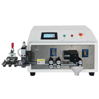 China Automatic 2-12 PIN Flat Ribbon Cable Cutting Stripping Stripping And Stripping Machine for sale