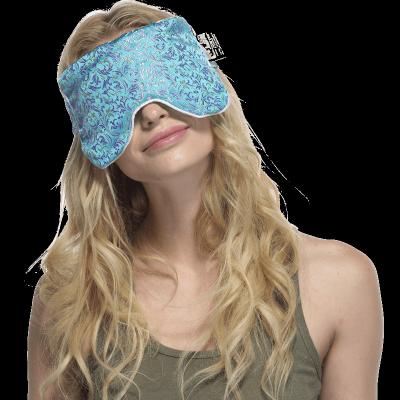 China Anti-Puffiness Microwave Aromatherapy Lavender Eye Mask Silk Eye Pillow with Embroidery for Eye Strain Relief for sale