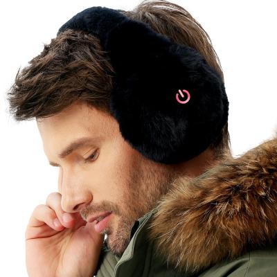 China Electric Heated Faux Fur Rabbit Soft Fur Winter Ear Muff For Women And Men for sale