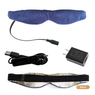 China Anti-Puffiness USB Heated Graphene Eye Mask Cotton And Satin For Relaxing And Sleeping for sale