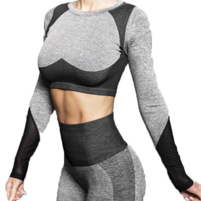 China New Spandex Yoga Nylon Breathable Yoga Tops Seamless Gym Workout Workout for sale