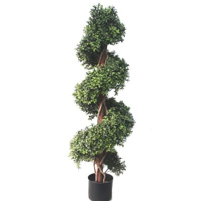 China GREEN PLANT MODERN ARTIFICIAL TOPIARY TREE BUXUS SPIRAL TREE LARGE ARTIFICIAL TREE for sale