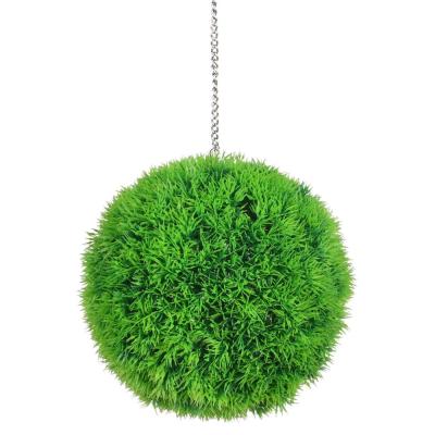 China Factory Outdoor Minimalist Indoor Plastic Cheapest Plastic Artificial Hanging Ball Green Grass Ball for sale