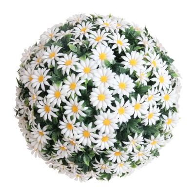 China Contemporary Artificial Sunflower Daisy Grass Ball Hot Sale Plastic Evergreen Handmade Grass Ball for sale