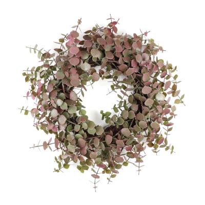 China Realistic Wholesale Realistic Boxwood Wreath Hanging Green Eucalyptus Wreath For Front Door for sale