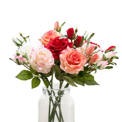 China Artificial Flowers Rose Bunch Flowers Real Touch from Europe Longstar Wedding Rose Flower Artificial for sale