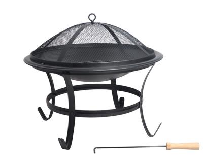 China Adjustable Size 21 Inch Steel Fire Pit Folding Black Charcoal Outdoor Backyard Fire Bowl Barbecue Grills for sale