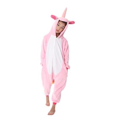 China Wholesale Unicorn Pajamas Girls Cartoon Animal Onesie Winter Kids Flannel Anti-pilling Pajamas Set Children Sleep Wear Pajamas for sale