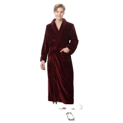 China Anti-pilling winter ladies pajamas pajamas men and women's long flannel bathrobe adult bathrobe for sale