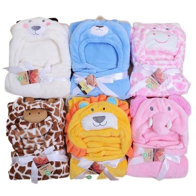 China Autumn Hotel Travel Spring Bathrobe NLM Anti-pilling Rectangle Solid Animal Head Baby 100*100CMFlannel Blanket Towel Blanket for sale