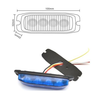 China Automotive Industry CEE R65 LED Emergency Strobe Warning Light Mount Grill Strobe Lighthead LED Blue Police Light for sale