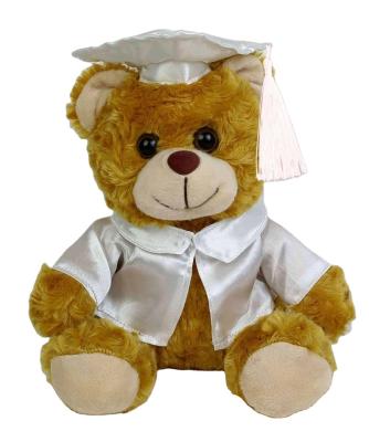 China Custom Gifts/Promotions Plush Toy Graduation Bear with White Dress and Hat for Sublimation Gifts for sale