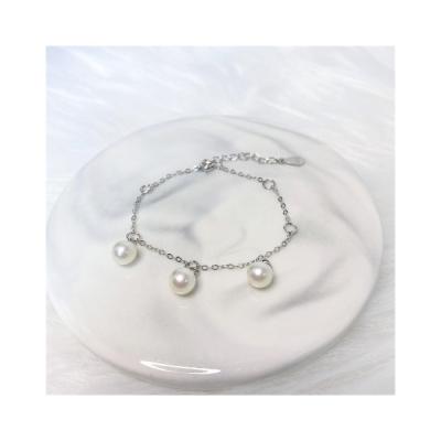 China Length 145-170Mm Modern Series Shape Adjustable 925 Natural Pearl Bracelets Silver Chain Bead for sale