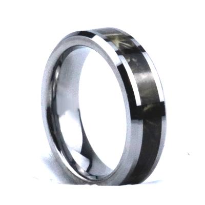 China Poya 8mm Fashion Tungsten Band Mens CLASSIC Engagement Ring With Camouflage Inlay for sale