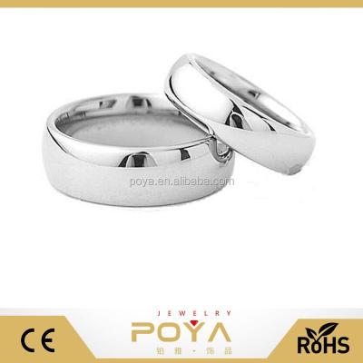 China Marry the & Engagement Band POYA Jewelry 6mm-8mmHis and Hers Sets Silver White Polished Dome Tungsten Carbide Wedding Two Bands Ring for sale