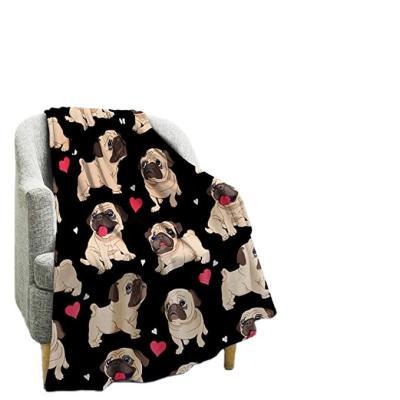 China Modern decorated with hearts and dogs weighted black blanket for adult for sale