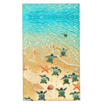 China Skin Friendly and Water Absorbent 12*27.5 in Beach Turtles and Starfish Towels for Kitchen Gym for sale