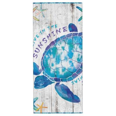 China Skin Friendly And Water Absorbent High Quality Single Side Printed Turtle Soft Face Towel for sale