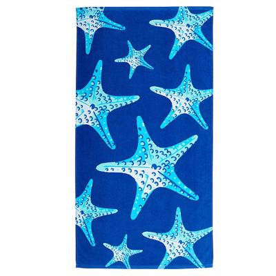 China QUICK DRY superfine fiber starfish pattern beach towel for kids and toddler for sale