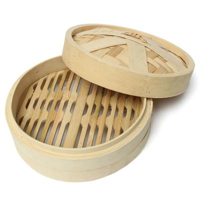 China Factory Wholesale Price Sustainable Round Shape Handmade Mini Basket Bamboo Steamer for sale