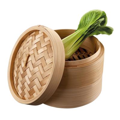 China Manufacturer Wholesale Customized Logo Round Shape Bun Food Viable Bamboo Steamer Small for sale