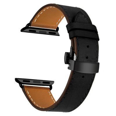 China Light Band For Apple Watch 4 Bands 40mm Strap Butterfly Buckle Leather Watch Band 44mm For iWatch 2 1 Strap 38mm 42mm Series 3 for sale