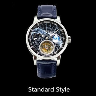 China Power Reserve 2021 Luxury Starry Top Men's Tourbillion Watch Moon Phase Sapphire Clock Super Luminous Hands Automatic Clock for sale