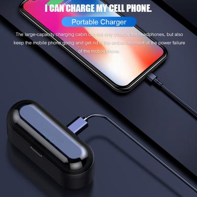 China 2021 Unique Wireless Microphone Earphone F9 TWS Noise Canceling Durable Earbuds With 2000mAh Microphone Power Bank Charge Case Headset for sale