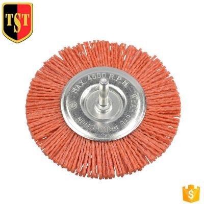 China Wheel Drill Cleaning Brush Nylon Oxide Cleaning Abrasive For Wood Metal Disc Stainless Tools for sale