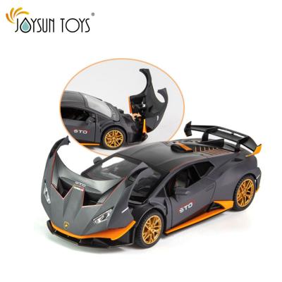 China Black & White & Blue Diecast Toy Car 1:24 STO Acousto-Optic Music Back Model Toy Alloy Diecast Four-Door for sale