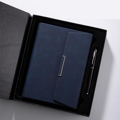 China Magnetic Hot Selling PU Leather Refillable Journal with Metal Pen and Hard Gift Box for sale