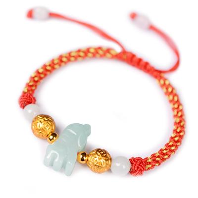 China 999 LONGJIE silver factory wholesale handmade jade red agate 999 silver bead zodiac bracelet for woman and man for sale