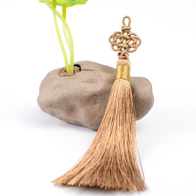 China Mobile Phone Tassel Supplier LONGJIE Handmade Nylon Yarn Chinese Knot Decorative Tassel for Bag and Dress Factory Wholesale Sales for sale