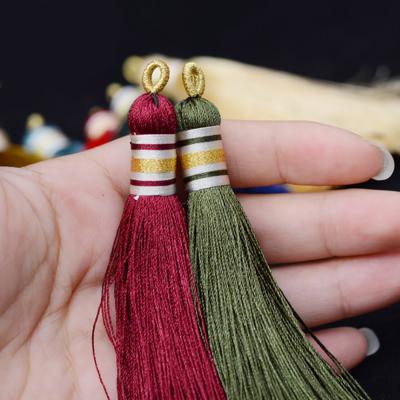 China LONGJIE Tassel Supplier 11cm Decorative Handmade Hanging Buckle 10color Tassel For DIY Jewelry Making for sale