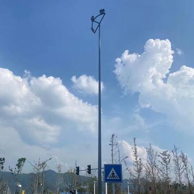 China Q235 Factory Mixed Custom Outdoor High Pole Lamp Pole Steel Street Light Galvanized Tapered Square Lamp Post for sale