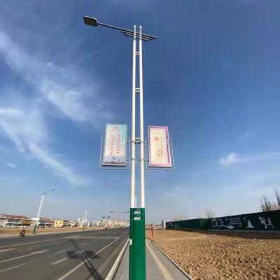 China Square Steel Single Arm Street Light Pole Manufacturer Q235 Exterior Double Galvanized Customize Appearance Post Post for sale