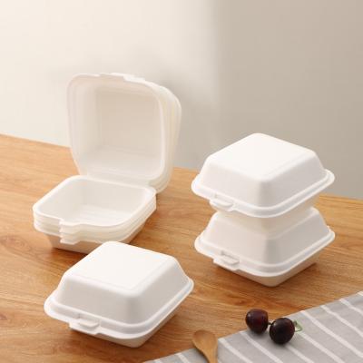 China Freshness Preservation PLA Biodegradable Disposable Clamshell To Go Container Single Compartment Hamburger Takeout Box for sale