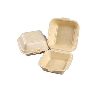 China Compostable 100% Freshness Keeping To Go Clamshell Food Containers PLA Biodegradable Burger Box for sale