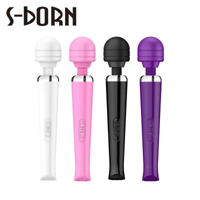 China 8 Speeds 20 Vibration Modes S-Born 20 Vibration Modes USB Charging 8 Speed ​​Body AV Vibrator Stick Female G Spot Plug Powerful Wand Massage for sale